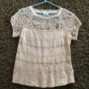 Anthro Meadow Rue lace and embroidered top